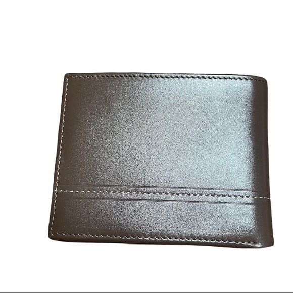 Original Penguin Wallets Mens Double Leather Passcase Wallet - Brown - Picture 3 of 6